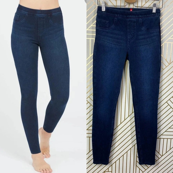 SPANX Jean-Ish Ankle Leggings in Blue Size US Small‎ - Picture 1 of 11